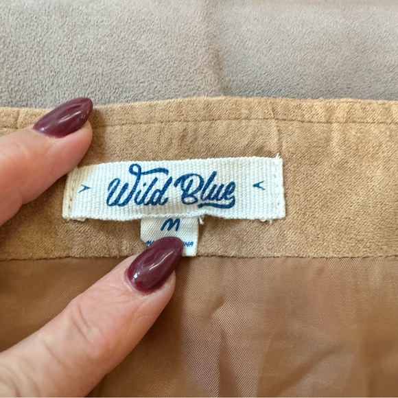 Darling Wild Blue Faux Suede Mini Skirt - Picture 4 of 7